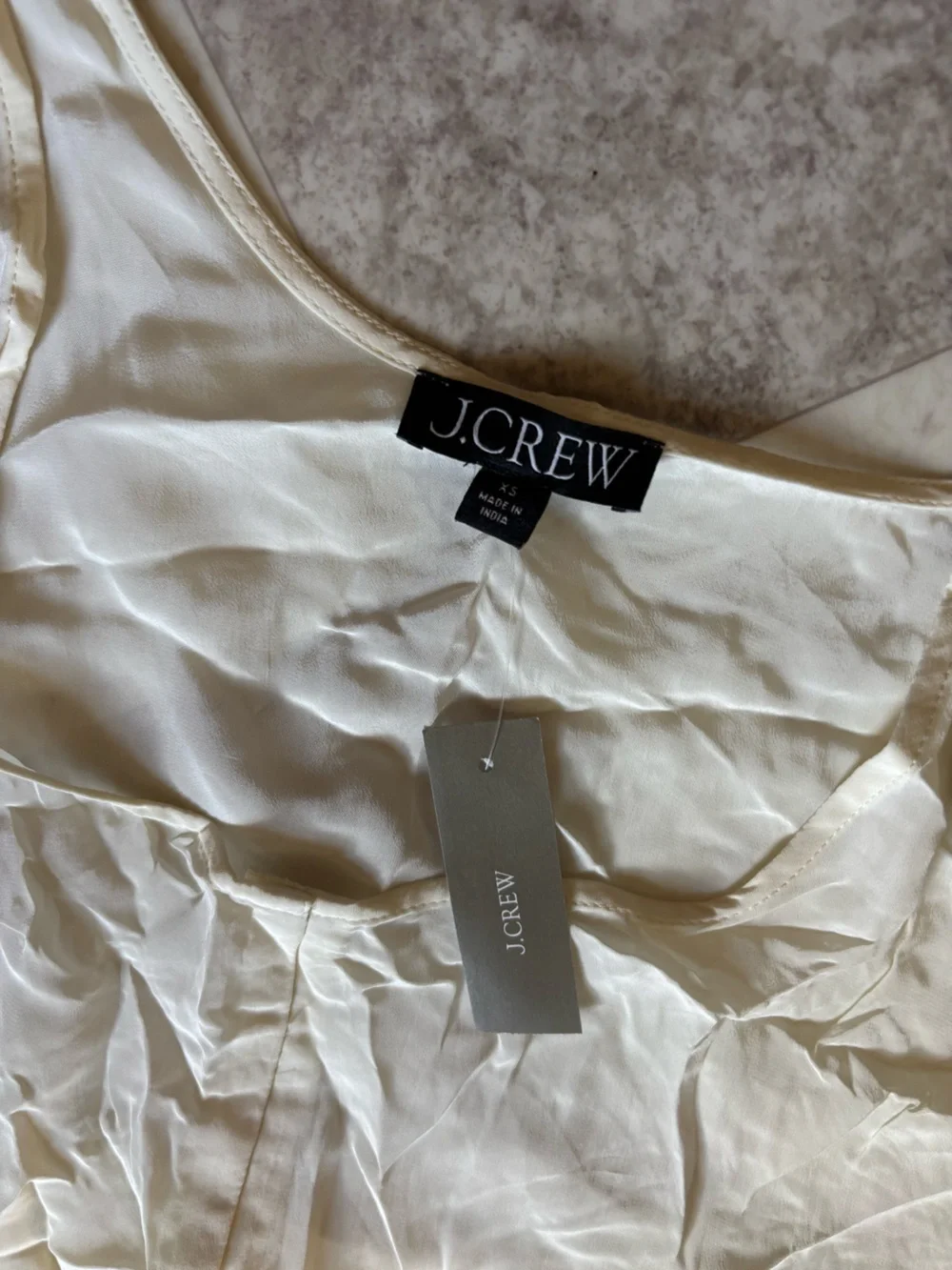 J. Crew Cream Satin Tank